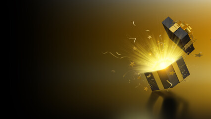 Luxury gift box black friday banner design