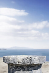 Stone pedestal of free space for your decoration and summer time. 
