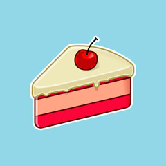 cake slice cartoon icon illustration