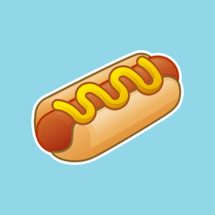 hotdog cartoon icon illustration