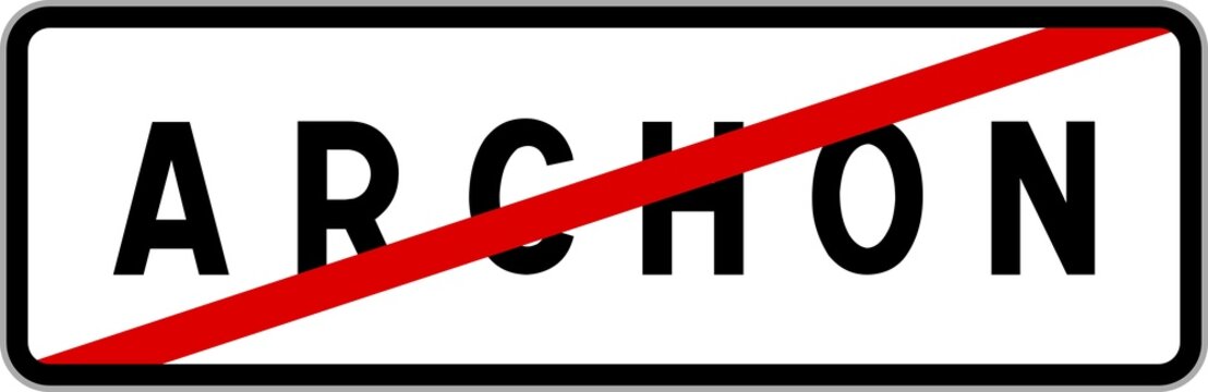 Panneau sortie ville agglom&eacute;ration Archon / Town exit sign Archon