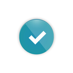 Verify icon design. Completed button UI design. Vector illustration.