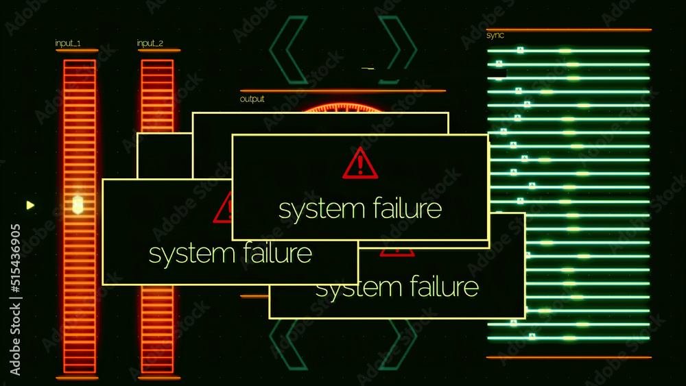 Aufkleber system failure pop ups with on-off signal, application error. animation. system failed messages all 