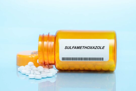 Sulfamethoxazole Drug In Prescription Medication  Pills Bottle