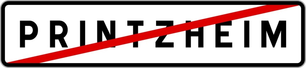 Panneau sortie ville agglom&eacute;ration Printzheim / Town exit sign Printzheim