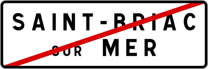 Panneau sortie ville agglomération Saint-Briac-sur-Mer / Town exit sign Saint-Briac-sur-Mer