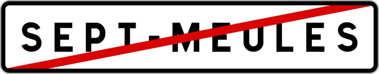 Panneau sortie ville agglomération Sept-Meules / Town exit sign Sept-Meules