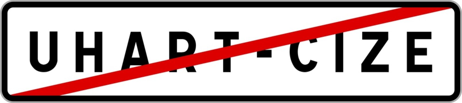 Panneau sortie ville agglom&eacute;ration Uhart-Cize / Town exit sign Uhart-Cize