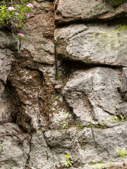 Uniusual sandstone rock formations at The Edge, Alderley Edge, Cheshire, UK