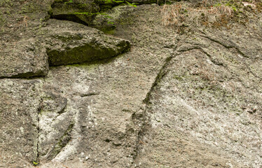 Uniusual sandstone rock formations at The Edge, Alderley Edge, Cheshire, UK