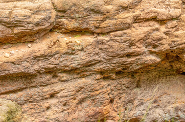 Uniusual sandstone rock formations at The Edge, Alderley Edge, Cheshire, UK