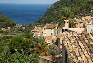 Typical houses in village of spanish island, Mallorca
