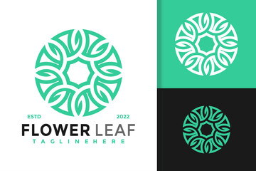 Nature Flower Leaf Ornament Logo Design, Brand Identity logos vector, modern logo, Logo Designs Vector Illustration Template