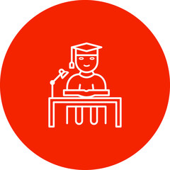 Unique Studying on Desk Vector Icon