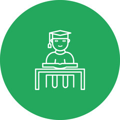 Unique Studying on Desk Vector Icon