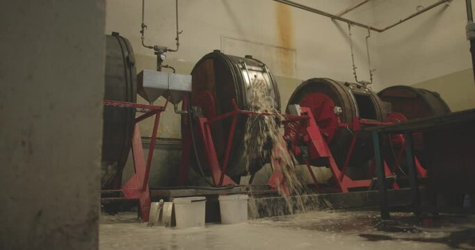 Machinery at leather factory