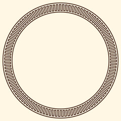Greek key pattern, round frame. Decorative ancient meander, greece border ornament with repeated geometric motif. Vector EPS10.