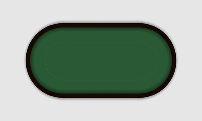 Poker table made of green cloth isolated on white background. Realistic vector illustration.