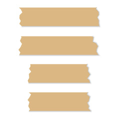 Set of horizontal and different size sticky type, adhesive pieces