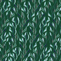 branches with colorful leaves vector seamless pattern