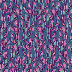 branches with colorful leaves vector seamless pattern