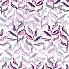 branches with colorful leaves vector seamless pattern