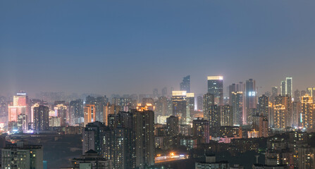 Night view city scenery Chongqing, China