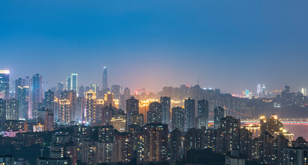 Fototapeta na wymiar Night view city scenery Chongqing, China