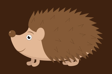 simple vector illustration funny cartoon hegdehog