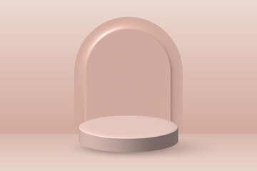 3d scene minimal from platforms for product demonstration on beige background. scene with geometrical forms, fashion minimalistic scene, simple clean design.