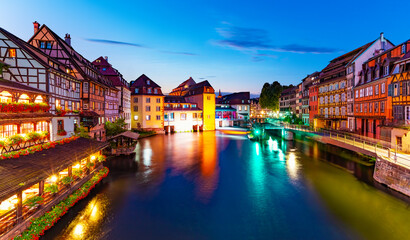 Panorama of the Old Town in Strasbourg, France