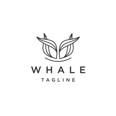 Obraz premium Whale tail line logo design template flat vector