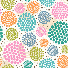 Abstract background with circles, ovals and dots. Seamless vector pattern. - 515453928