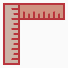 ruler icon, stationary vector, measurement illustration