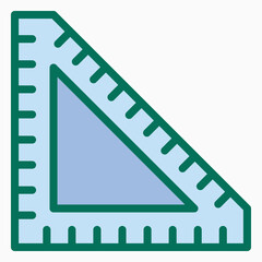 ruler icon, stationary vector, measurement illustration