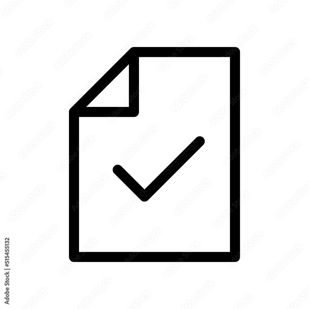Poster memo icon with check mark. vector.