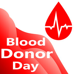 The Blood Donor Day advertising campaign in vector design is good for celebrating national blood donor month. flat design.