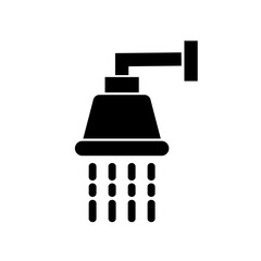 Shower silhouette. Sprinkler sign. Vector.