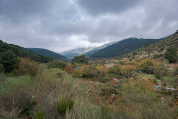 Views of the Hueco de San Blas, a very popular place for hikers located in the municipality of Manzanares el Real, province of Madrid, Spain