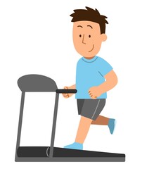 Fototapeta premium ランニングマシンで運動する男性1