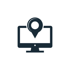 Pin Location and Screen Icon Design Template Elements
