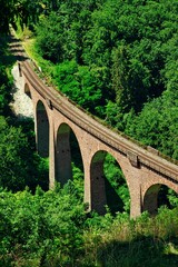 Fototapeta na wymiar Eisenbahnbrücke im Wald 