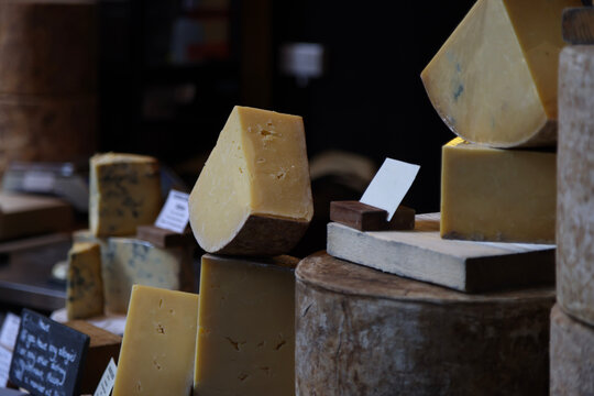 Cheese on sale at Borough Market in London