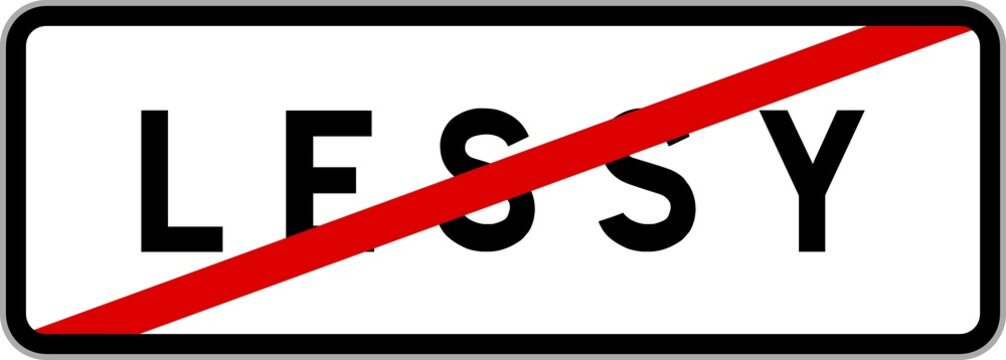 Panneau sortie ville agglom&eacute;ration Lessy / Town exit sign Lessy