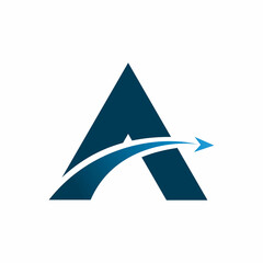 triangle arrow initial letter a logo design