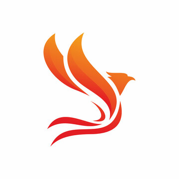 phoenix wing flames logo design