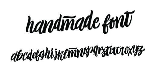 Vector hand drawn alphabet isolated on white background. Brush painted letters. Decorative artistic font. Black letters.	
