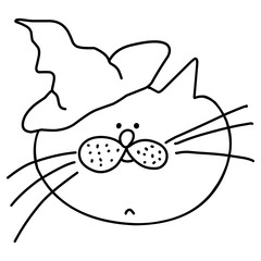 Cat wearing a Halloween hat