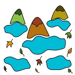 Autumn mountains illustration