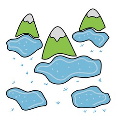 Naklejka premium Winter mountains illustration 